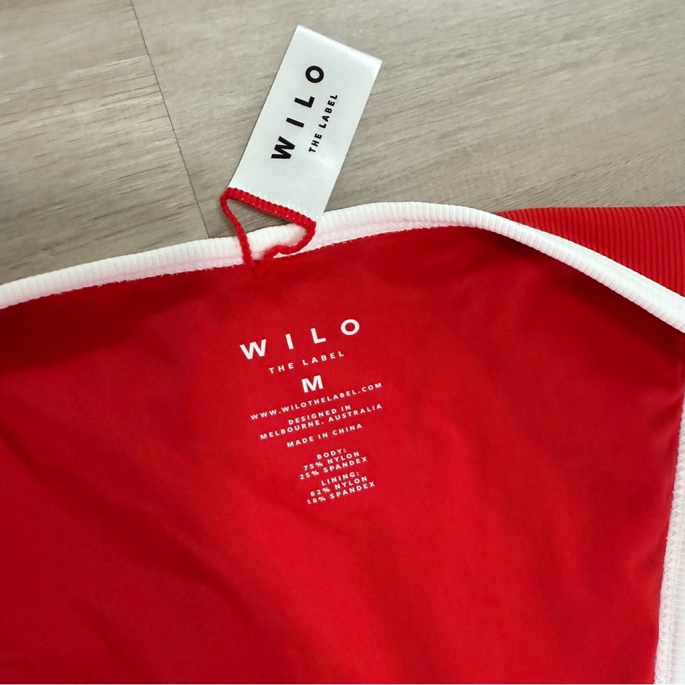 NWT Wilo The Label Red Biquini Set Bottom Sz M top Sz S - Picture 7 of 8